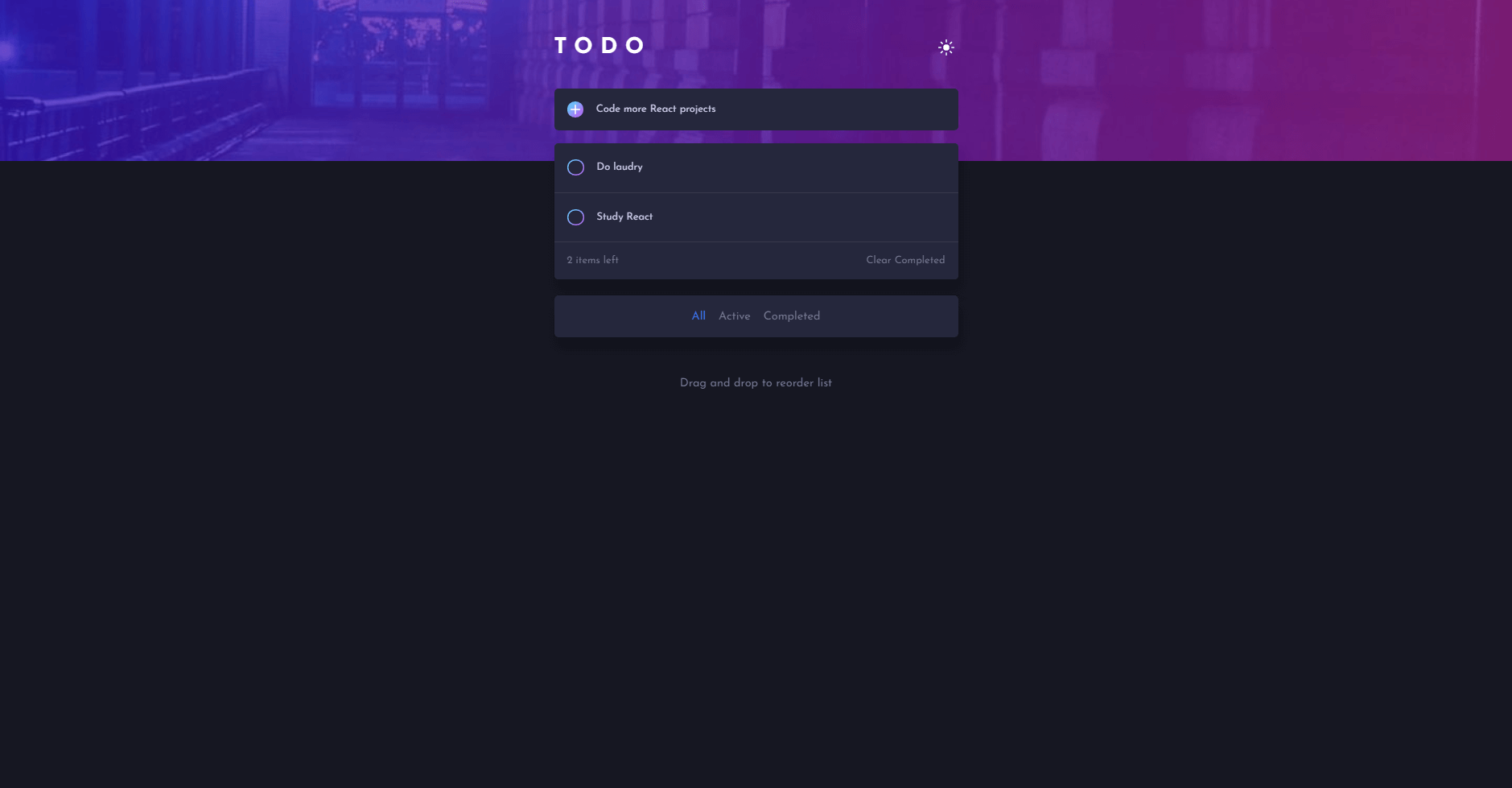 Todo React - Project Image